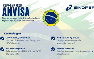 Sinopep’s Lianyungang Facility Achieves Brazilian Health Regulatory Agency (ANVISA) GMP Certification
